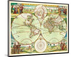 A New Mapp of the World 1676-Greene-Mounted Art Print