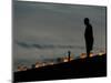 A New Orleans Resident Stands During a Candlelight Ceremony-Carlos Barria-Mounted Photographic Print