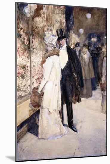 A New Year's Nocturne, New York, 1892-Childe Hassam-Mounted Premium Giclee Print