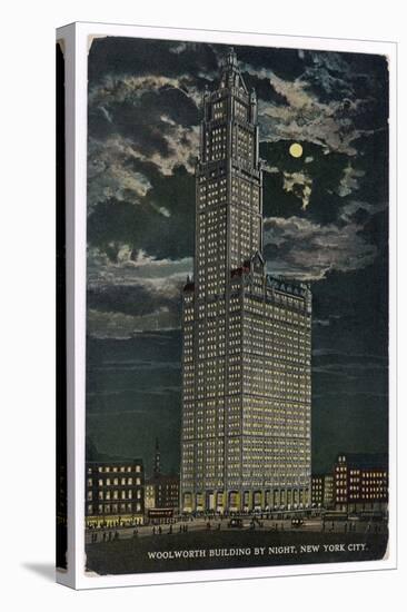 A New York Skyscraper: Woolworth Building by Night-null-Stretched Canvas