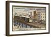 A New York Street - Elevated Railway-null-Framed Giclee Print