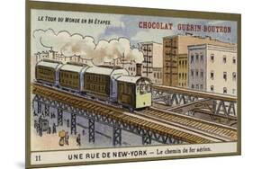 A New York Street - Elevated Railway-null-Mounted Giclee Print