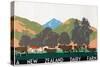 A New Zealand Dairy Farm, from the Series 'Buy New Zealand Produce'-Frank Newbould-Stretched Canvas