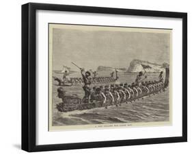 A New Zealand War Canoe Race-Godefroy Durand-Framed Giclee Print