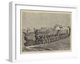 A New Zealand War Canoe Race-Godefroy Durand-Framed Giclee Print