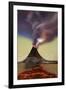 A Newly Formed Volcano Smokes with Hot Steam-null-Framed Art Print
