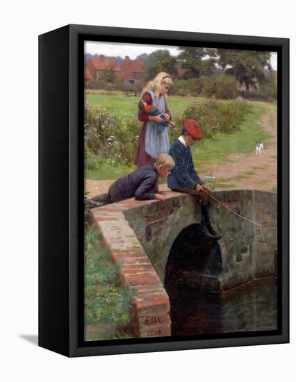 A Nibble, 1914-Edmund Blair Leighton-Framed Stretched Canvas