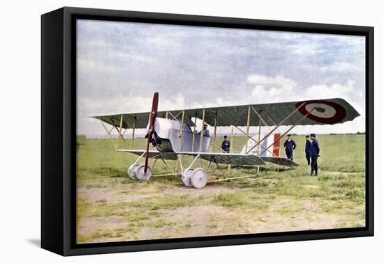 A Nieuport 10 Biplane During the Battle of the Marne East of Paris, September 1914-Jules Gervais-Courtellemont-Framed Stretched Canvas