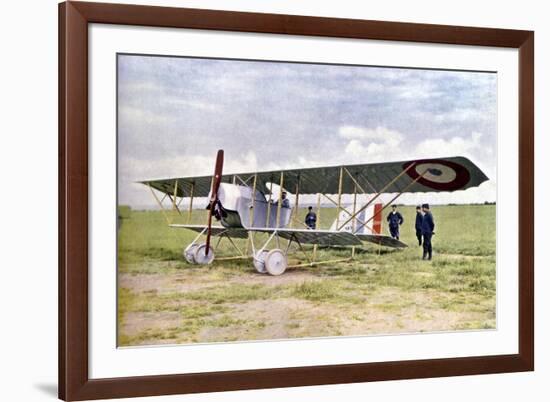 A Nieuport 10 Biplane During the Battle of the Marne East of Paris, September 1914-Jules Gervais-Courtellemont-Framed Giclee Print