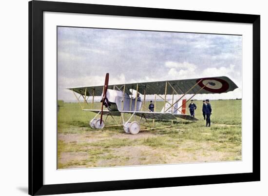 A Nieuport 10 Biplane During the Battle of the Marne East of Paris, September 1914-Jules Gervais-Courtellemont-Framed Giclee Print