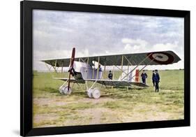 A Nieuport 10 Biplane During the Battle of the Marne East of Paris, September 1914-Jules Gervais-Courtellemont-Framed Giclee Print