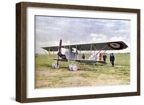 A Nieuport 10 Biplane During the Battle of the Marne East of Paris, September 1914-Jules Gervais-Courtellemont-Framed Giclee Print