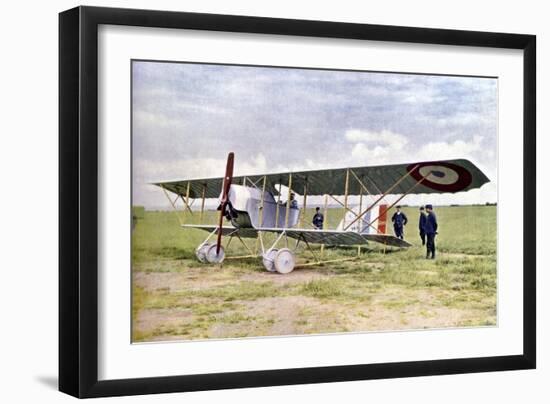 A Nieuport 10 Biplane During the Battle of the Marne East of Paris, September 1914-Jules Gervais-Courtellemont-Framed Giclee Print