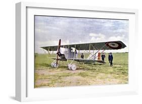 A Nieuport 10 Biplane During the Battle of the Marne East of Paris, September 1914-Jules Gervais-Courtellemont-Framed Giclee Print