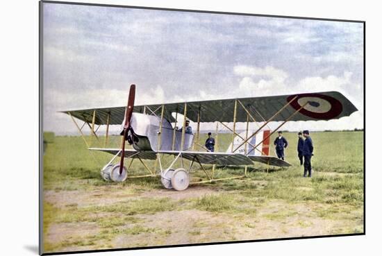 A Nieuport 10 Biplane During the Battle of the Marne East of Paris, September 1914-Jules Gervais-Courtellemont-Mounted Giclee Print