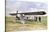 A Nieuport 10 Biplane During the Battle of the Marne East of Paris, September 1914-Jules Gervais-Courtellemont-Stretched Canvas