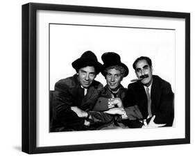 A Night at the Opera, Chico Marx, Harpo Marx, Groucho Marx, 1935-null-Framed Photo