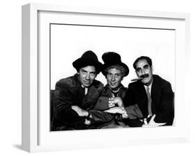 A Night at the Opera, Chico Marx, Harpo Marx, Groucho Marx, 1935-null-Framed Photo