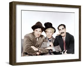 A Night at the Opera, Chico Marx, Harpo Marx, Groucho Marx, 1935-null-Framed Photo