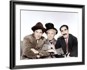 A Night at the Opera, Chico Marx, Harpo Marx, Groucho Marx, 1935-null-Framed Photo