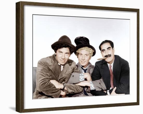 A Night at the Opera, Chico Marx, Harpo Marx, Groucho Marx, 1935-null-Framed Photo