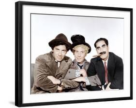 A Night at the Opera, Chico Marx, Harpo Marx, Groucho Marx, 1935-null-Framed Photo