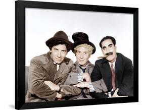 A Night at the Opera, Chico Marx, Harpo Marx, Groucho Marx, 1935-null-Framed Photo