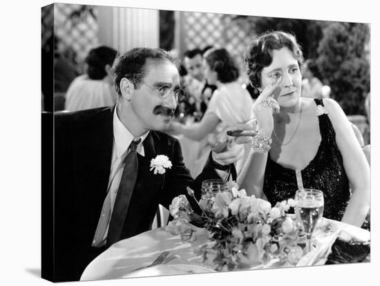 A Night At The Opera, Groucho Marx, Margaret Dumont, 1935-null-Stretched Canvas