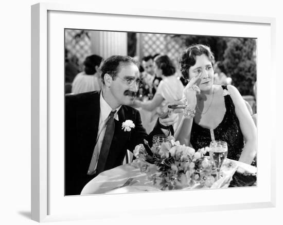 A Night At The Opera, Groucho Marx, Margaret Dumont, 1935-null-Framed Photo