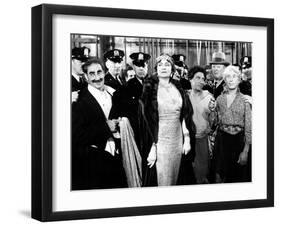 A Night at the Opera, Groucho Marx, Margaret Dumont, Chico Marx, Robert O'Connor, Harpo Marx, 1935-null-Framed Photo