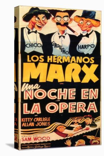 A Night At The Opera, Spanish Movie Poster, 1935-null-Stretched Canvas