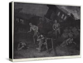 A Night Attack, Defending a Train Derailed by Boers-Frank Dadd-Stretched Canvas