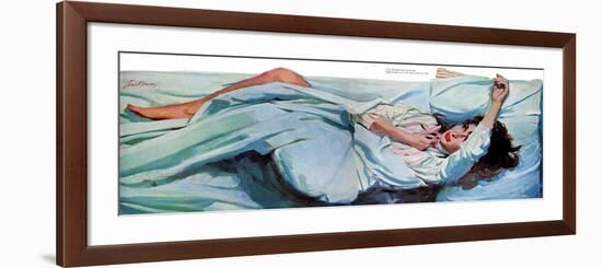 A Night For Love - Saturday Evening Post "Leading Ladies", November 23, 1957 pg.40-Lynn Buckham-Framed Premium Giclee Print