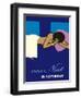 A Night in a Sleeper Car Train - Vintage French National Railways Travel Poster, 1973-Bernard Villemot-Framed Art Print