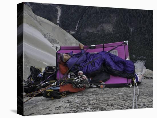 A Night in the Portaledge Climbing El Capitan, Yosemite National Park-Michael Brown-Stretched Canvas