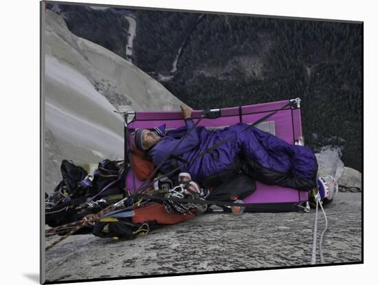 A Night in the Portaledge Climbing El Capitan, Yosemite National Park-Michael Brown-Mounted Photographic Print