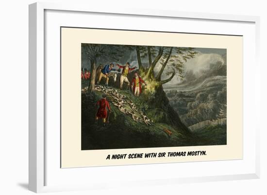 A Night Scene with Sir Thomas Mostyn-Henry Thomas Alken-Framed Art Print