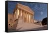 A Night Shot of the Front of the US Supreme Court in Washington, Dc.-Gary Blakeley-Framed Stretched Canvas