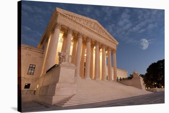 A Night Shot of the Front of the US Supreme Court in Washington, Dc.-Gary Blakeley-Stretched Canvas