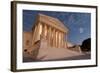 A Night Shot of the Front of the US Supreme Court in Washington, Dc.-Gary Blakeley-Framed Photographic Print