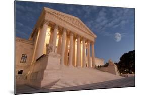 A Night Shot of the Front of the US Supreme Court in Washington, Dc.-Gary Blakeley-Mounted Photographic Print