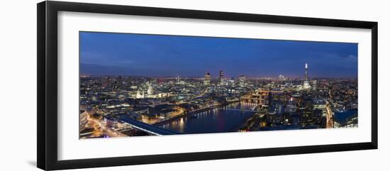 A night-time panoramic view of London and River Thames from top of Southbank Tower, London, England-Alex Treadway-Framed Photographic Print