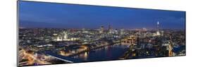 A night-time panoramic view of London and River Thames from top of Southbank Tower, London, England-Alex Treadway-Mounted Photographic Print