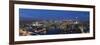 A night-time panoramic view of London and River Thames from top of Southbank Tower, London, England-Alex Treadway-Framed Photographic Print