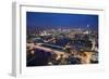 A night-time view of London and River Thames from the top of Southbank Tower, London, England-Alex Treadway-Framed Photographic Print
