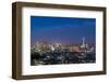 A Night-Time View of London and River Thames from Top of Centre Point Tower across to Shard-Alex Treadway-Framed Photographic Print