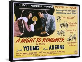 A Night to Remember, Loretta Young, Brian Aherne, 1942-null-Framed Poster