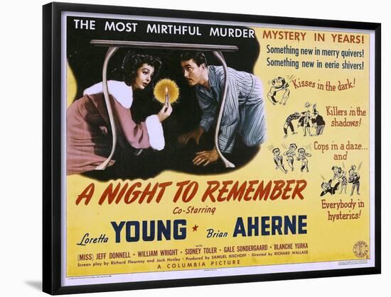 A Night to Remember, Loretta Young, Brian Aherne, 1942-null-Framed Poster