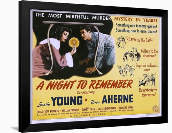 A Night to Remember, Loretta Young, Brian Aherne, 1942-null-Framed Poster