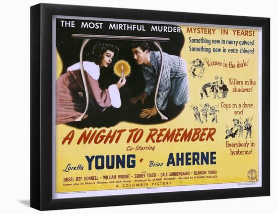 A Night to Remember, Loretta Young, Brian Aherne, 1942-null-Framed Poster